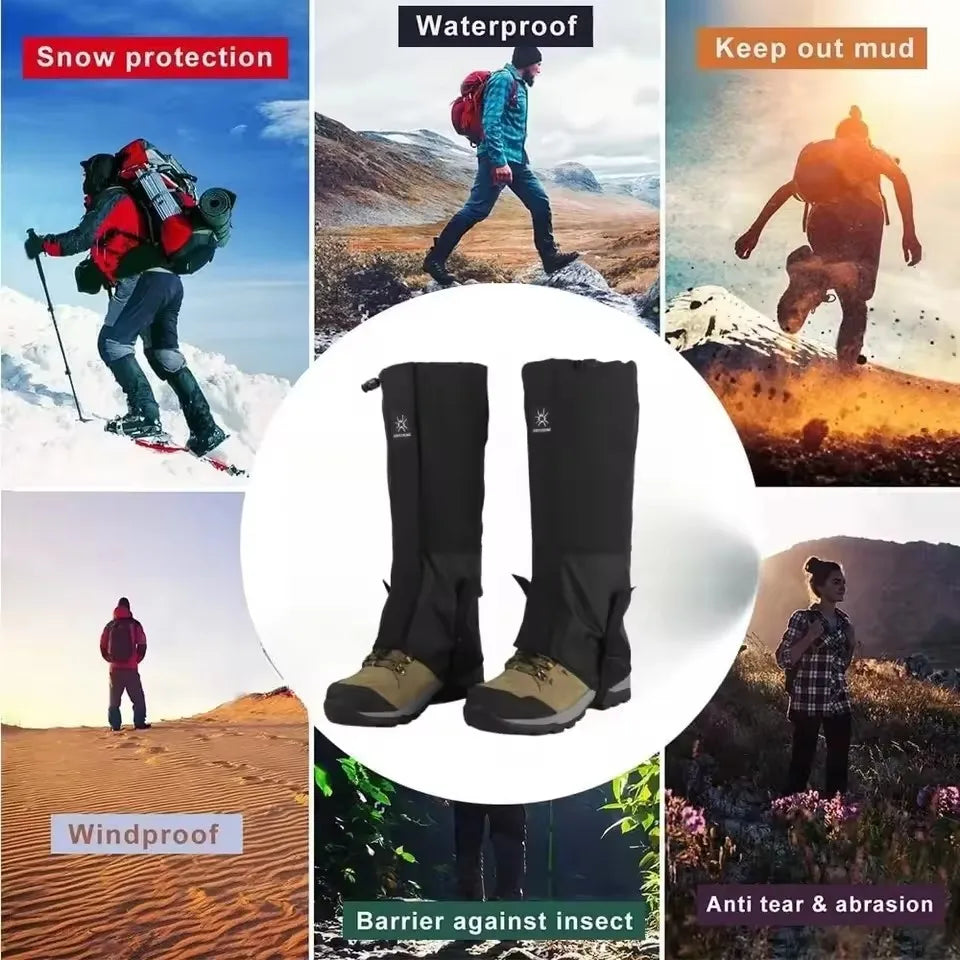 Waterproof Snow Sand Prevention Leg Gaiters Essential Protective Gear for Outdoor Mountaineering Skiing Desert Hiking Exploratio Pi-Mart