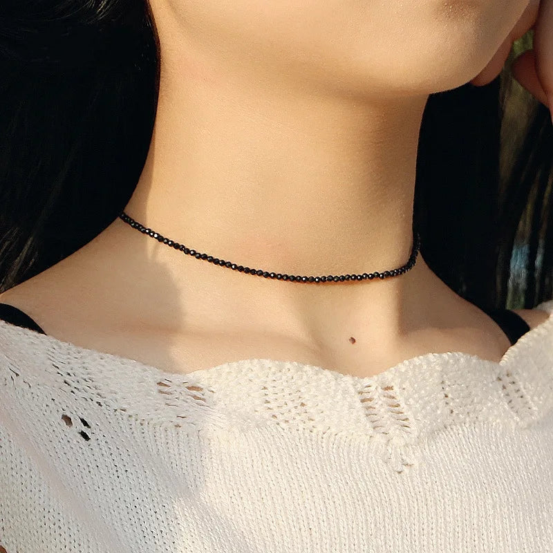 Fashion Brand Simple Black Beads Short Necklace Femme Ladies Choker For Women Party Jewelry Pi-Mart