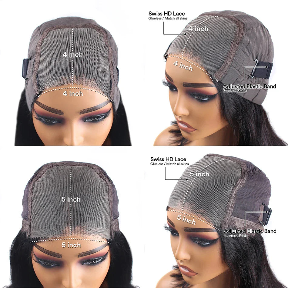 Glueless Wig Deep Wave Human Hair Wigs Ready To Wear Pre-Cut Lace Wear And Go Glueless Wigs Lace Front Human Hair Wig For Women LadyShow.Store