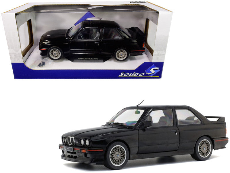 1990 BMW E30 Sport Evo Black 1/18 Diecast Model Car by Solido LuxuryLifeWay Online Store