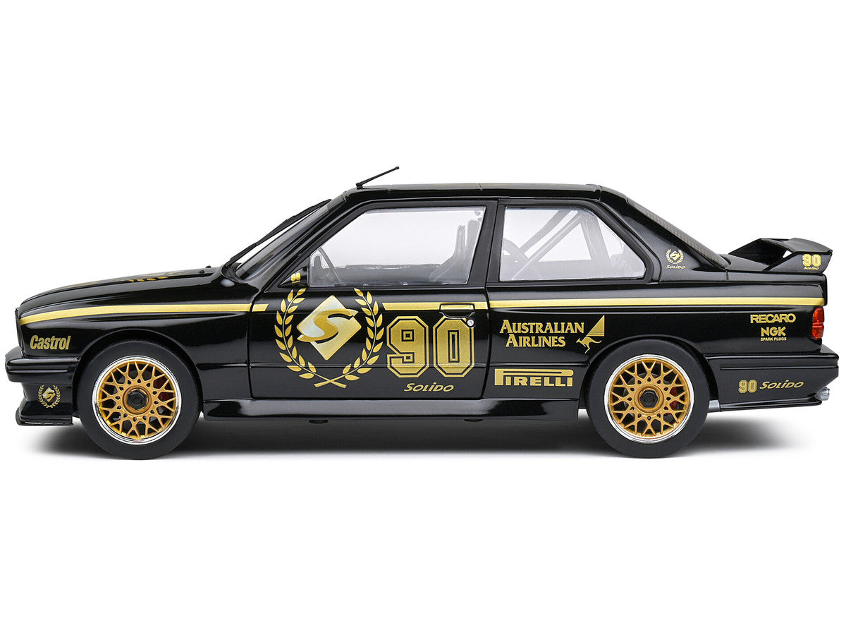 1990 BMW E30 M3 Black "Solido 90th Anniversary" Livery Limited Edition "Competition" Series 1/18 Diecast Model Car by Solido LuxuryLifeWay Online Store