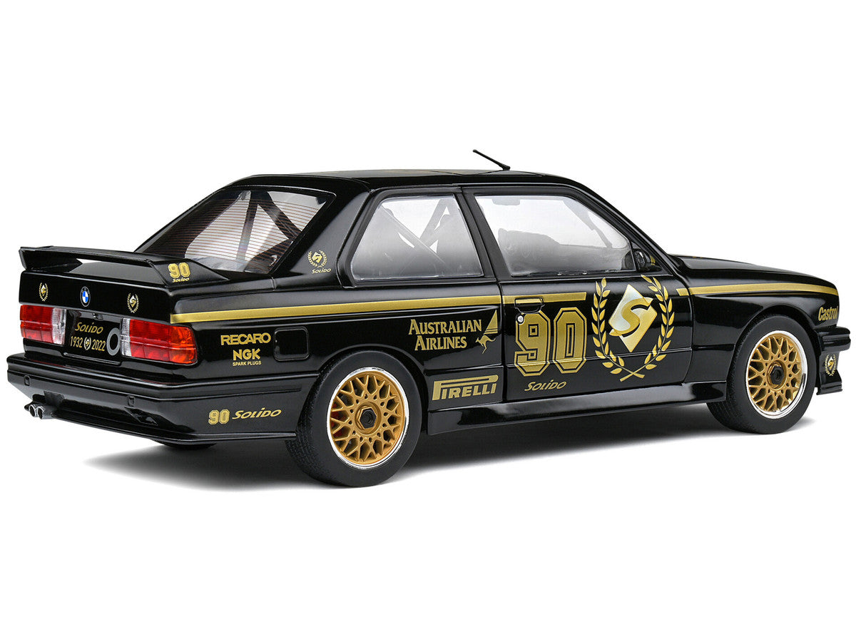 1990 BMW E30 M3 Black "Solido 90th Anniversary" Livery Limited Edition "Competition" Series 1/18 Diecast Model Car by Solido LuxuryLifeWay Online Store