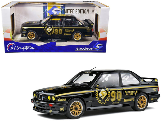1990 BMW E30 M3 Black "Solido 90th Anniversary" Livery Limited Edition "Competition" Series 1/18 Diecast Model Car by Solido LuxuryLifeWay Online Store