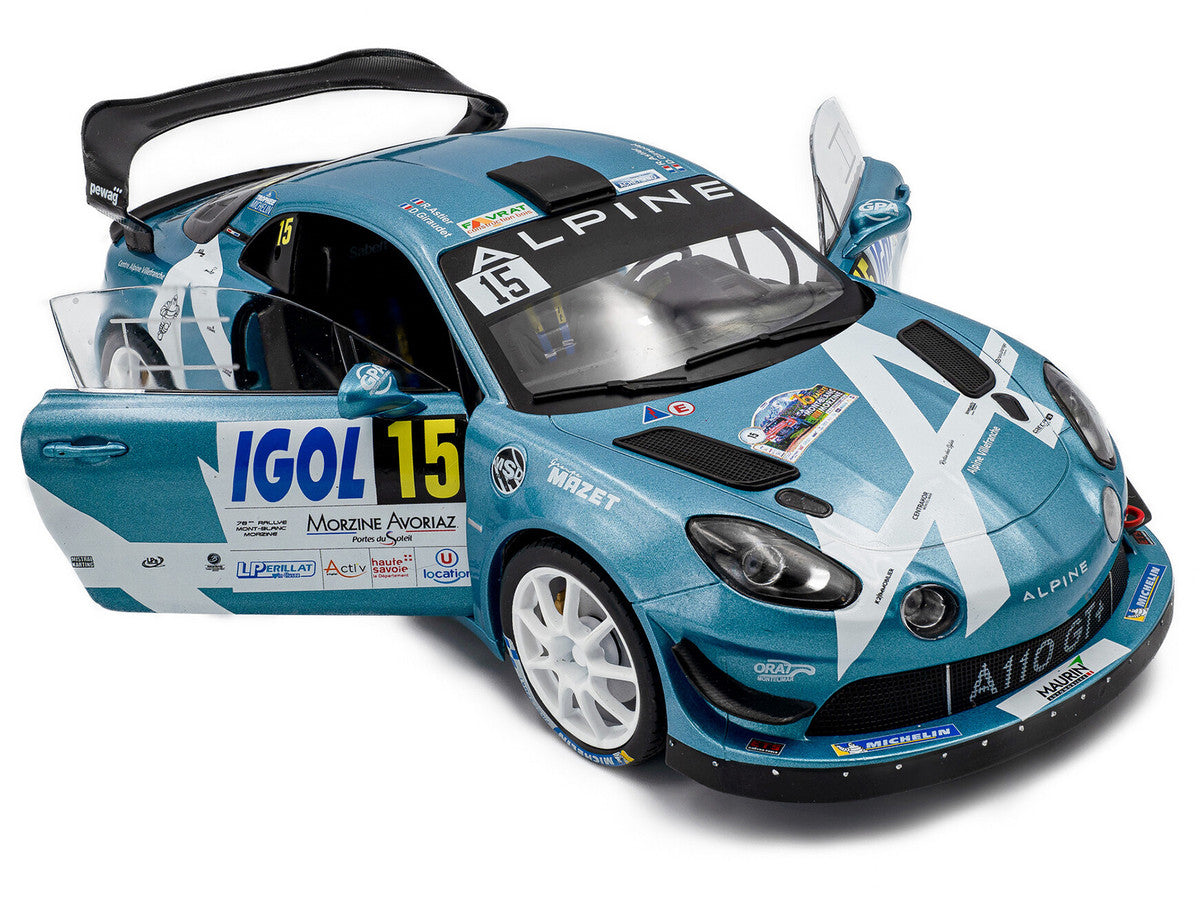 Alpine A110 Rallye GT+ #15 Raphael Astier - Denis Giraudet "Rallye Du Mont Blanc" (2024) "Competition" Series 1/18 Diecast Model Car by Solido LuxuryLifeWay Online Store