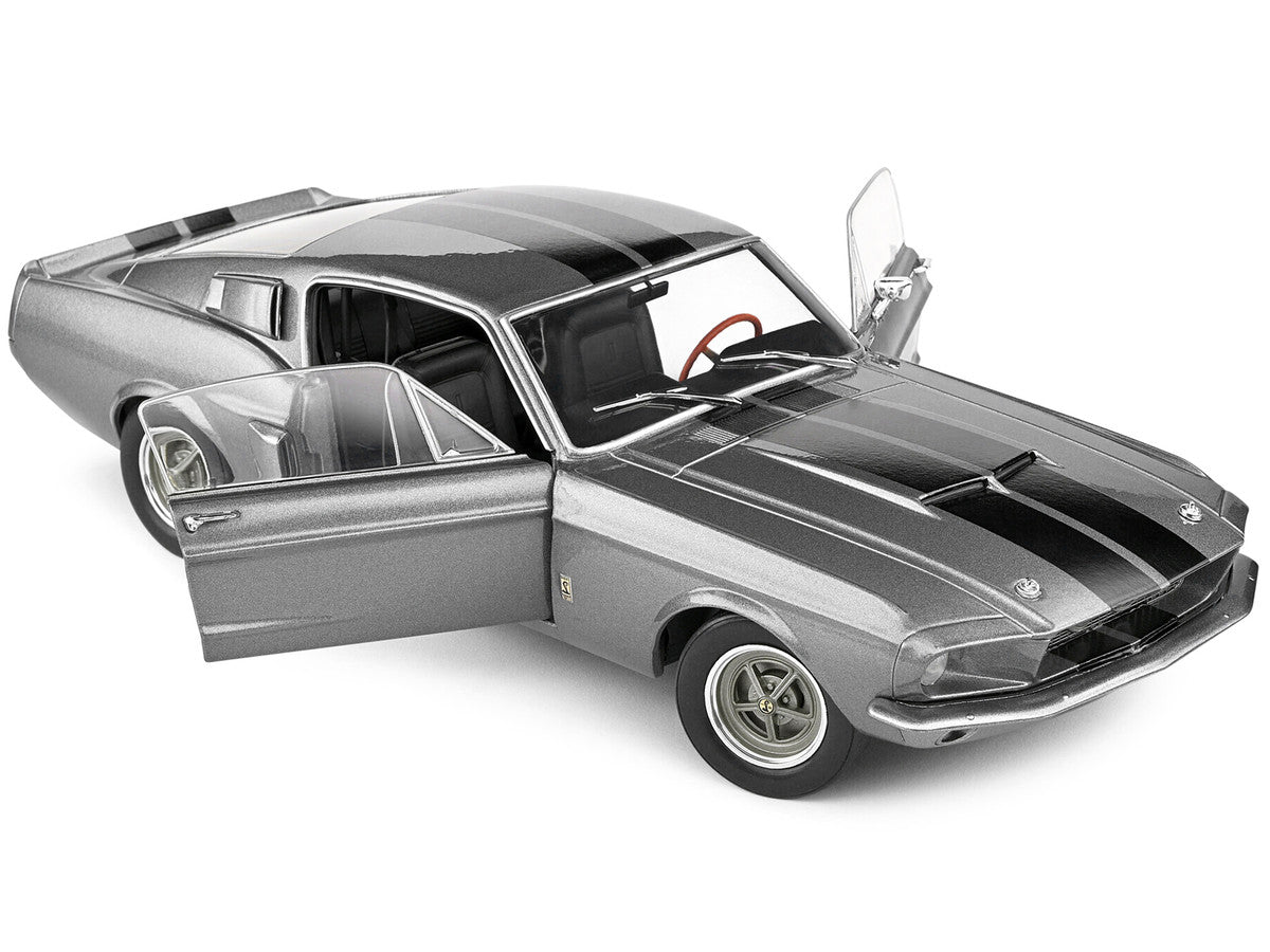 1967 Shelby GT500 Gray Metallic with Black Stripes 1/18 Diecast Model Car by Solido LuxuryLifeWay Online Store