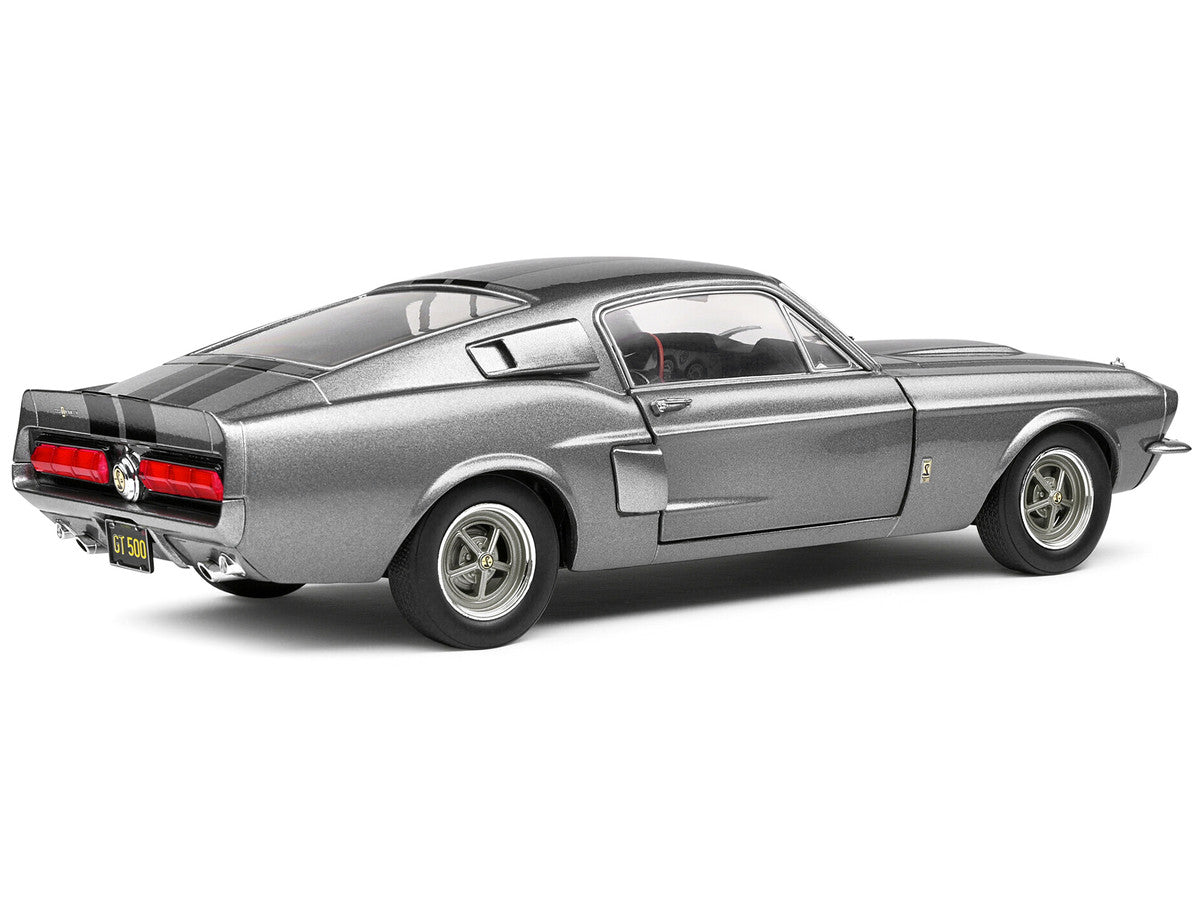 1967 Shelby GT500 Gray Metallic with Black Stripes 1/18 Diecast Model Car by Solido LuxuryLifeWay Online Store