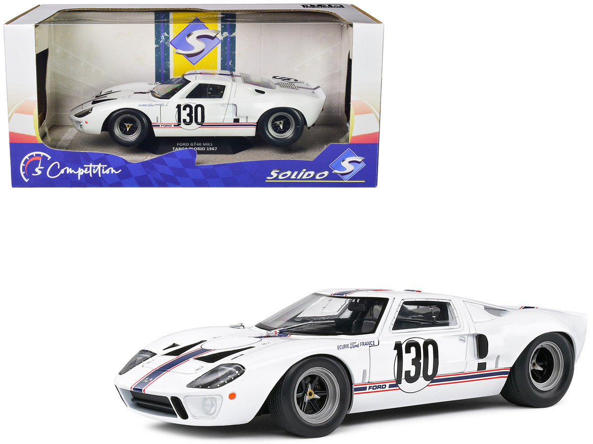 Ford GT40 MK1 #130 Henri Greder - Jean-Michel Giorgi "Targa Florio" (1967) "Competition" Series 1/18 Diecast Model Car by Solido LuxuryLifeWay Online Store