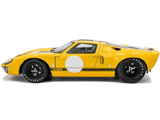 1968 Ford GT40 MK1 Yellow with Black Stripes "Competition" Series 1/18 Diecast Model Car by Solido LuxuryLifeWay Online Store