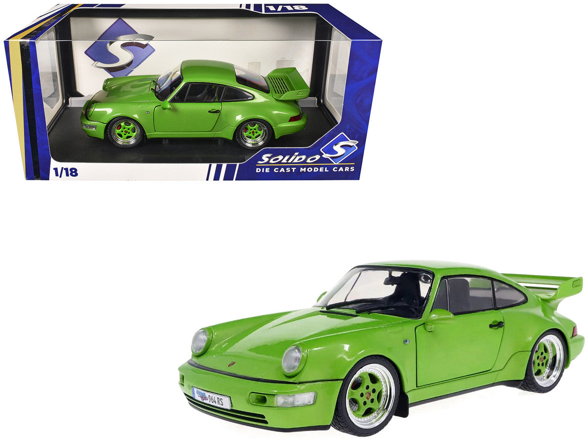 1990 Porsche 911 (964) Carrera RS "Streetfighter" Green Metallic 1/18 Diecast Model Car by Solido LuxuryLifeWay Online Store