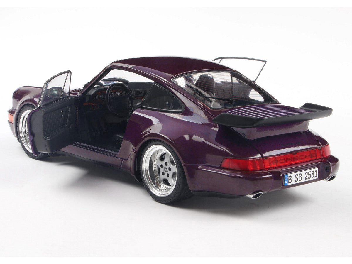1990 Porsche 911 (964) Turbo Violet Blue Metallic 1/18 Diecast Model Car by Solido LuxuryLifeWay Online Store
