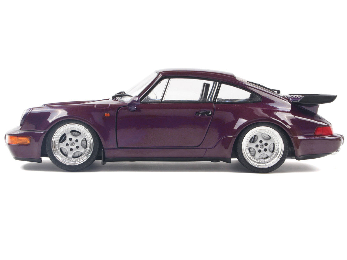 1990 Porsche 911 (964) Turbo Violet Blue Metallic 1/18 Diecast Model Car by Solido LuxuryLifeWay Online Store