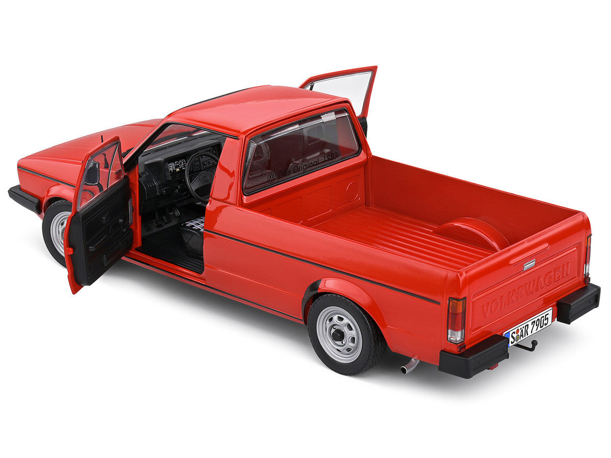 1983 Volkswagen Caddy MK 1 Pickup Truck Mars Red 1/18 Diecast Model Car by Solido LuxuryLifeWay Online Store