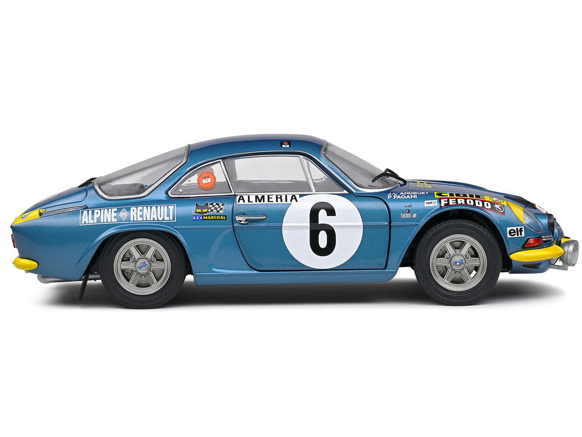 Alpine A110 1600S #6 Jean-Claude Andruet - Pierre Pagani "Rallye Montecarlo" (1972) "Competition" Series 1/18 Diecast Model Car by Solido LuxuryLifeWay Online Store