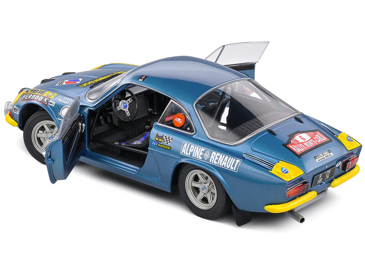 Alpine A110 1600S #6 Jean-Claude Andruet - Pierre Pagani "Rallye Montecarlo" (1972) "Competition" Series 1/18 Diecast Model Car by Solido LuxuryLifeWay Online Store