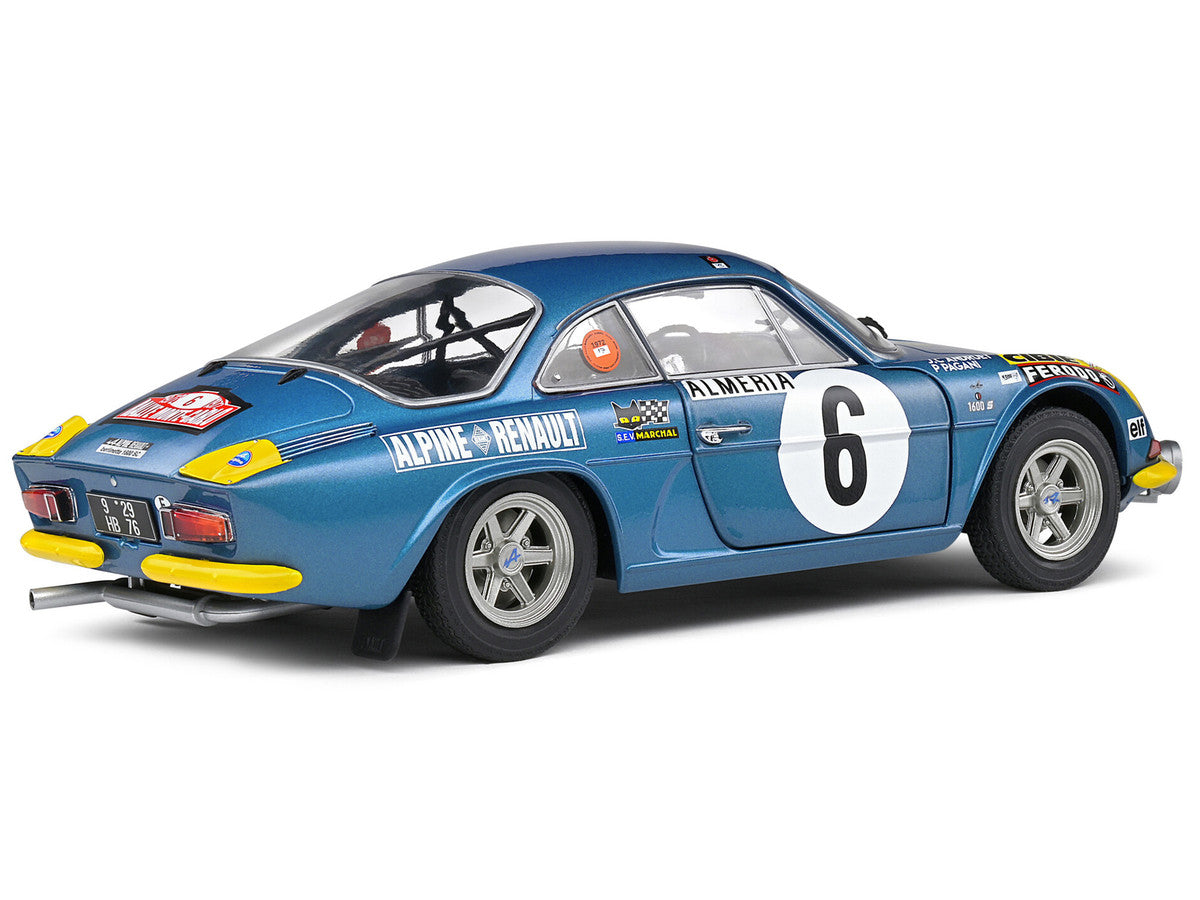 Alpine A110 1600S #6 Jean-Claude Andruet - Pierre Pagani "Rallye Montecarlo" (1972) "Competition" Series 1/18 Diecast Model Car by Solido LuxuryLifeWay Online Store