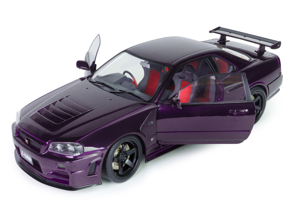 1999 Nissan Skyline GT-R (R34) Z-Tune RHD (Right Hand Drive) Midnight Purple Metallic 1/18 Diecast Model Car by Solido LuxuryLifeWay Online Store