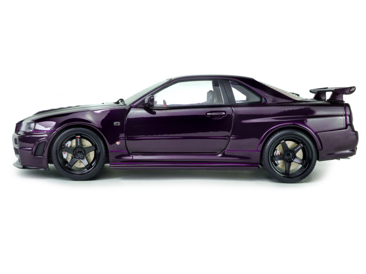 1999 Nissan Skyline GT-R (R34) Z-Tune RHD (Right Hand Drive) Midnight Purple Metallic 1/18 Diecast Model Car by Solido LuxuryLifeWay Online Store
