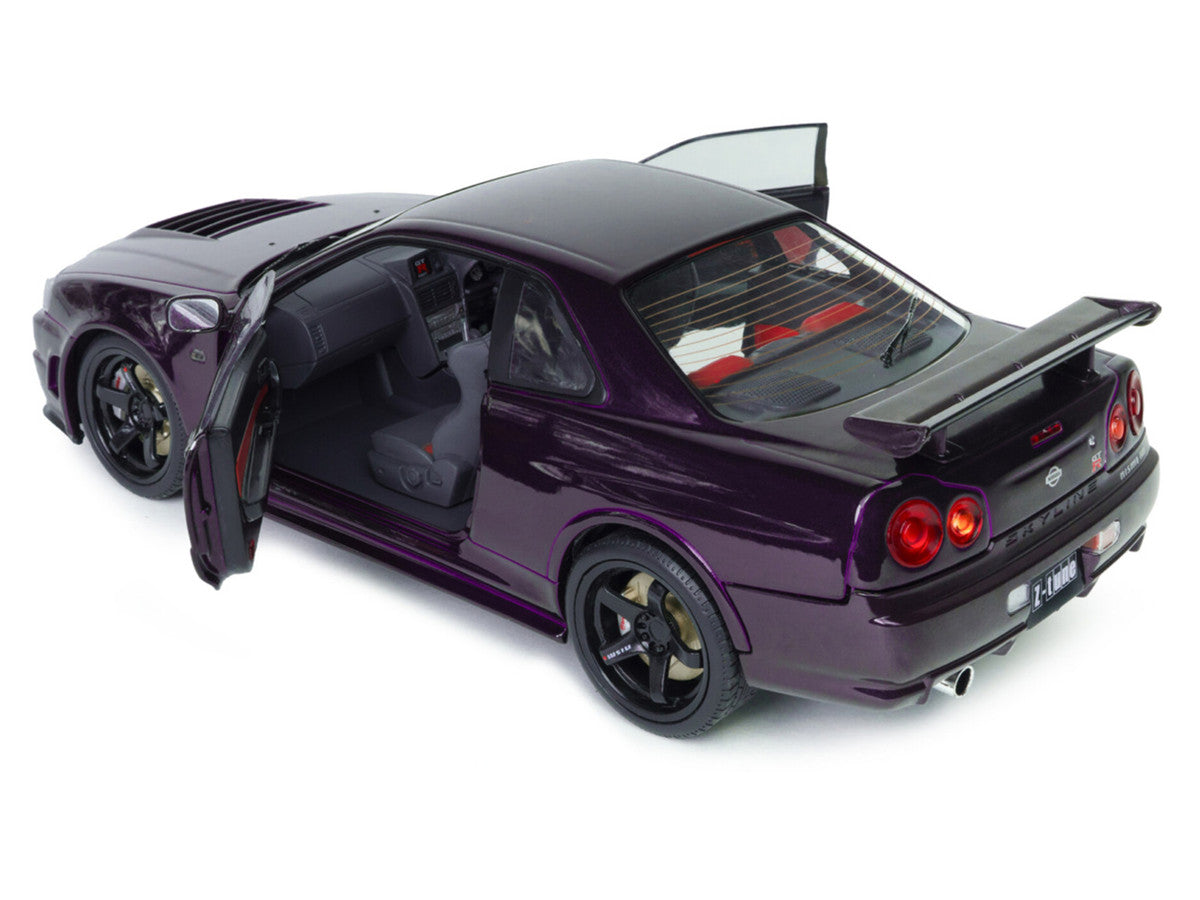 1999 Nissan Skyline GT-R (R34) Z-Tune RHD (Right Hand Drive) Midnight Purple Metallic 1/18 Diecast Model Car by Solido LuxuryLifeWay Online Store