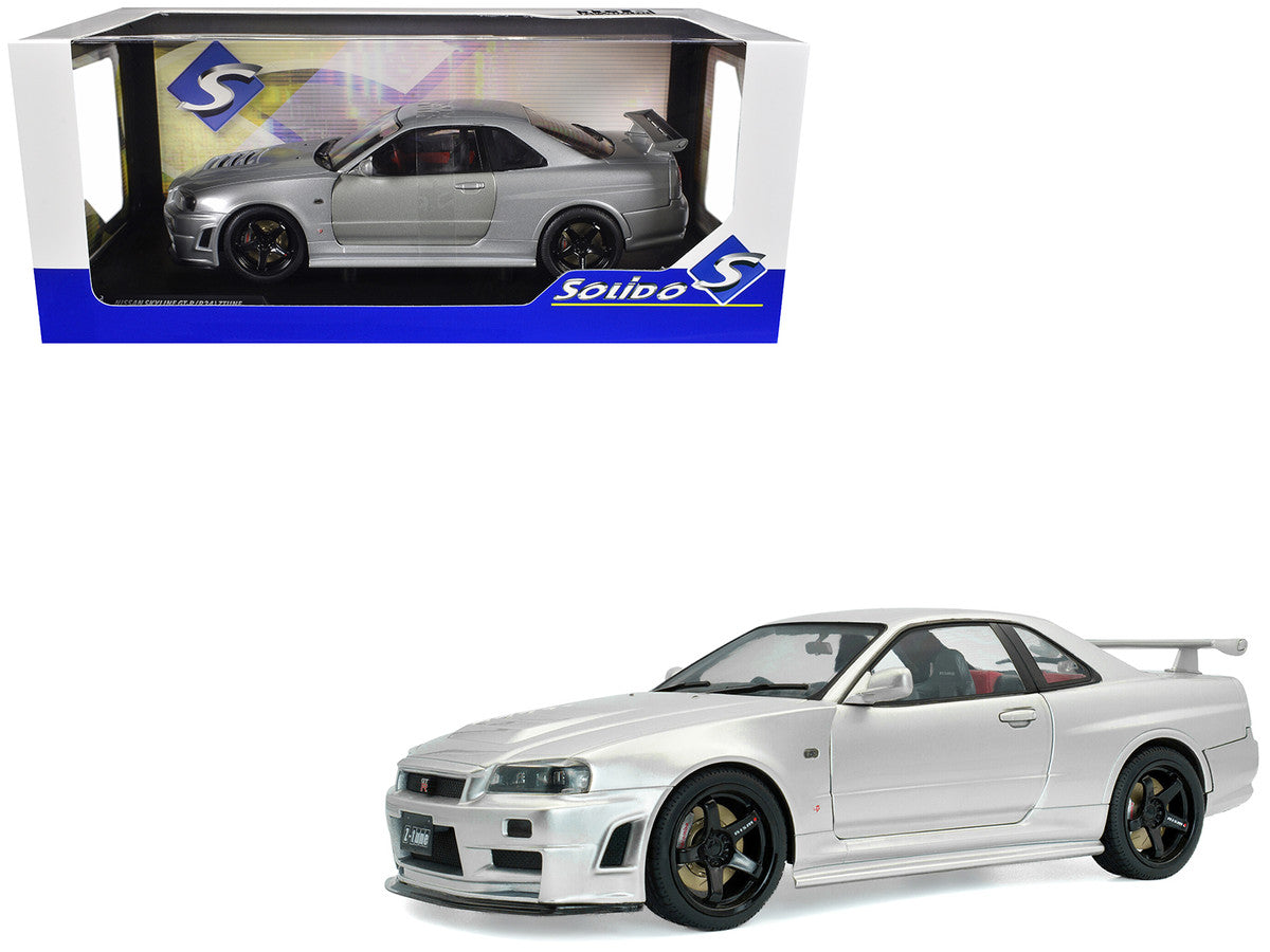 1999 Nissan Skyline GT-R (R34) Z-Tune RHD (Right Hand Drive) Silver Metallic 1/18 Diecast Model Car by Solido LuxuryLifeWay Online Store
