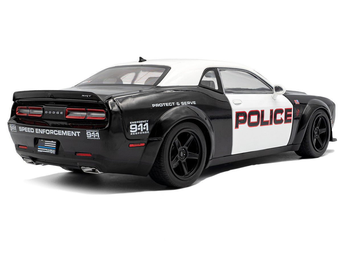 2023 Dodge Challenger Demon "Police" Black and White 1/18 Diecast Model Car by Solido LuxuryLifeWay Online Store