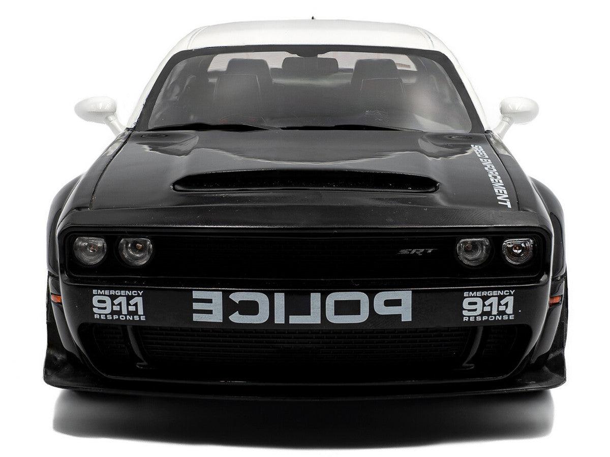 2023 Dodge Challenger Demon "Police" Black and White 1/18 Diecast Model Car by Solido LuxuryLifeWay Online Store