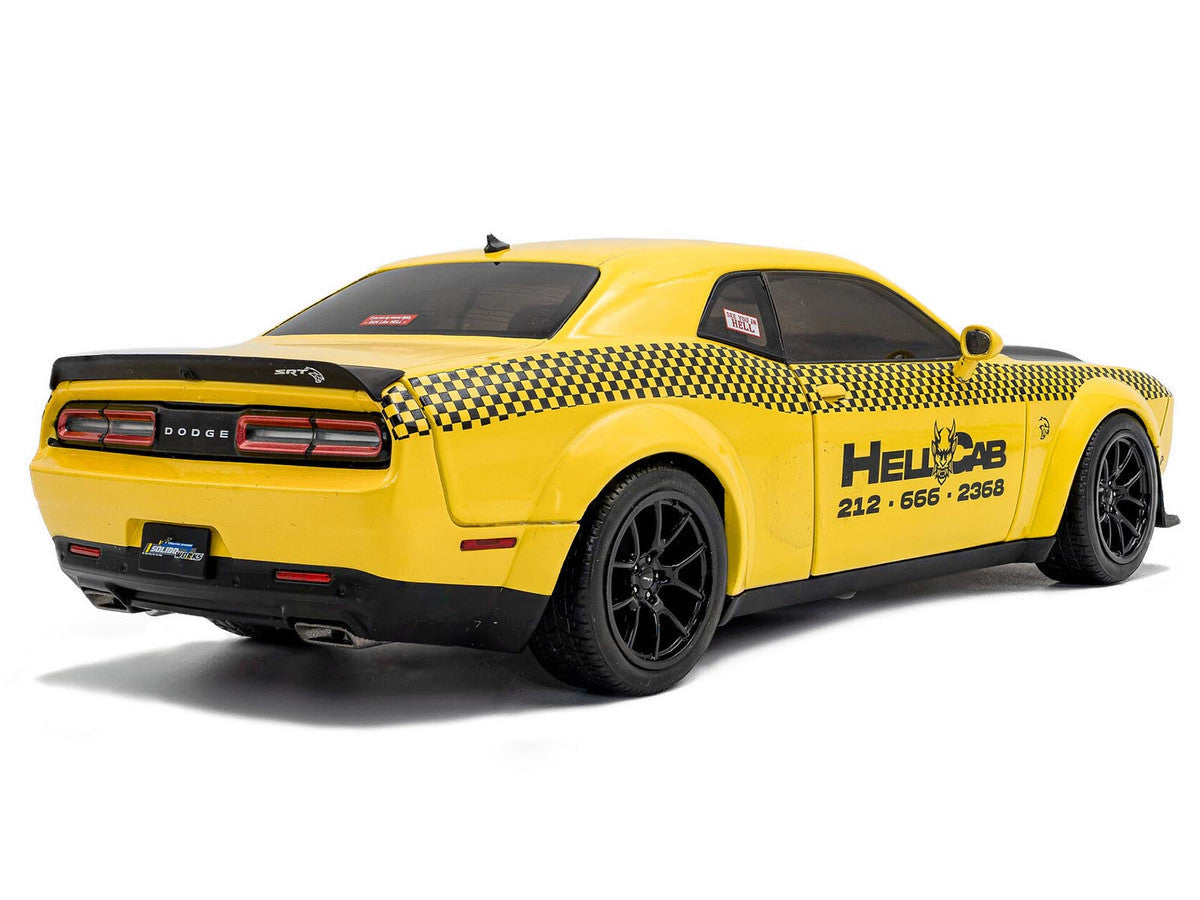2023 Dodge Challenger SRT Hellcat Redeye Widebody Taxi "NYC Hellcab" Yellow with Black Hood and Graphics 1/18 Diecast Model Car by Solido LuxuryLifeWay Online Store