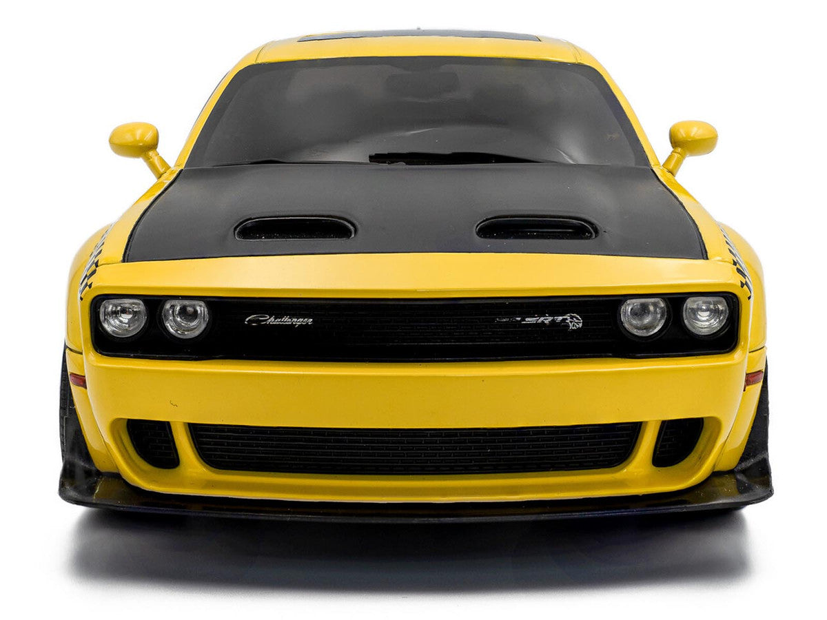 2023 Dodge Challenger SRT Hellcat Redeye Widebody Taxi "NYC Hellcab" Yellow with Black Hood and Graphics 1/18 Diecast Model Car by Solido LuxuryLifeWay Online Store