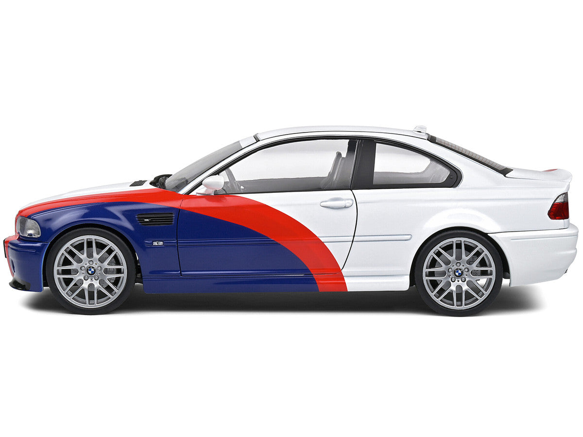 2000 BMW E46 M3 "Streetfighter" White with Blue and Red Graphics 1/18 Diecast Model Car by Solido LuxuryLifeWay Online Store