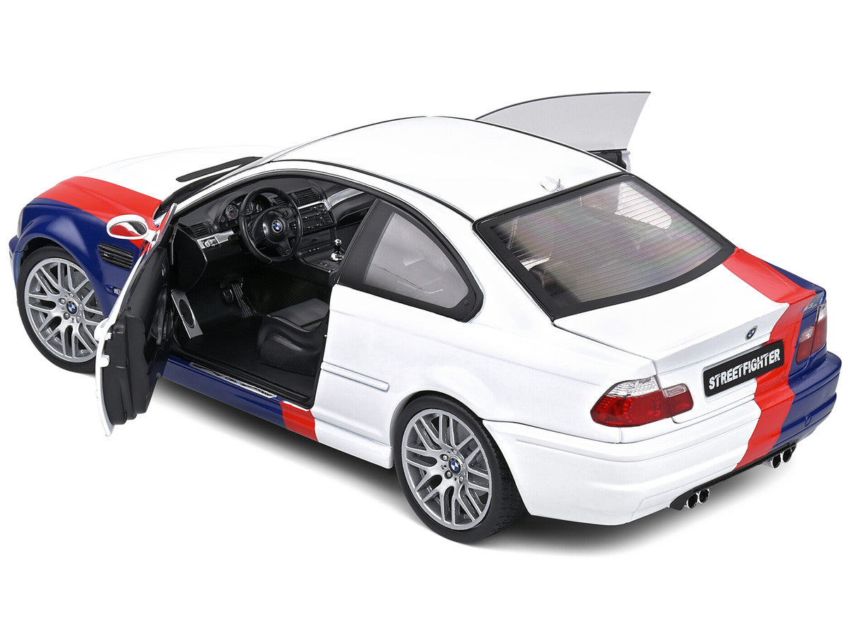 2000 BMW E46 M3 "Streetfighter" White with Blue and Red Graphics 1/18 Diecast Model Car by Solido LuxuryLifeWay Online Store