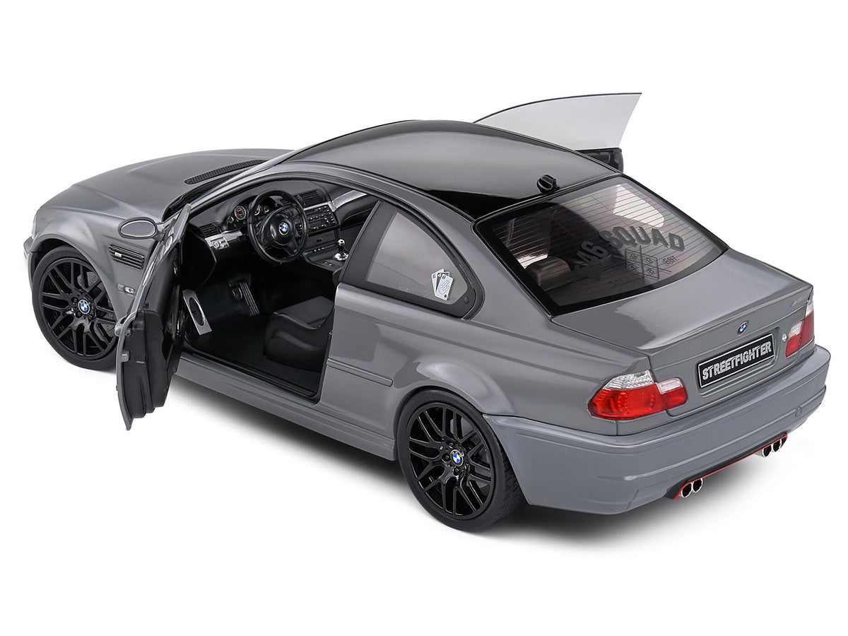 2000 BMW E46 M3 "Streetfighter" Nardo Gray with Black Top 1/18 Diecast Model Car by Solido LuxuryLifeWay Online Store