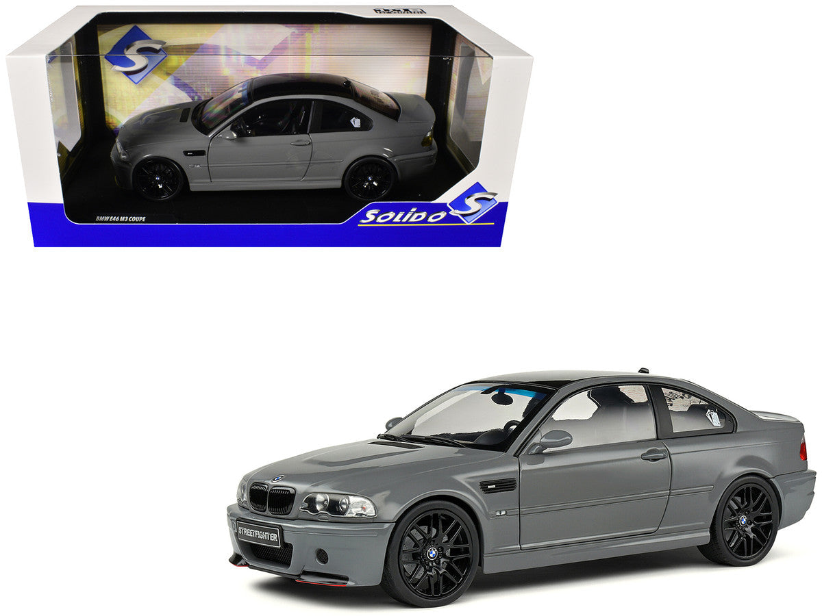 2000 BMW E46 M3 "Streetfighter" Nardo Gray with Black Top 1/18 Diecast Model Car by Solido LuxuryLifeWay Online Store