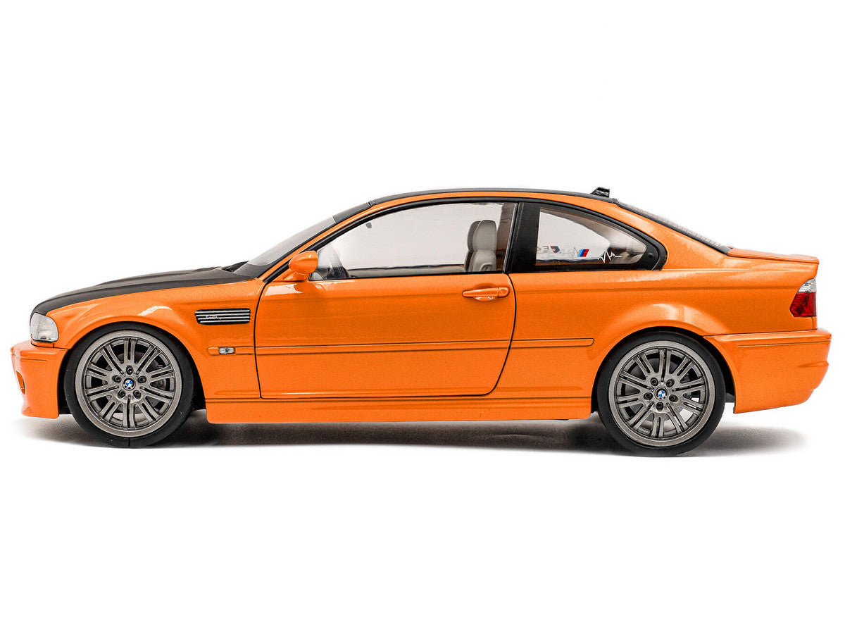2000 BMW E46 M3 "Solido Works" Orange Metallic with Matt Black Hood and Carbon Top 1/18 Diecast Model Car by Solido LuxuryLifeWay Online Store