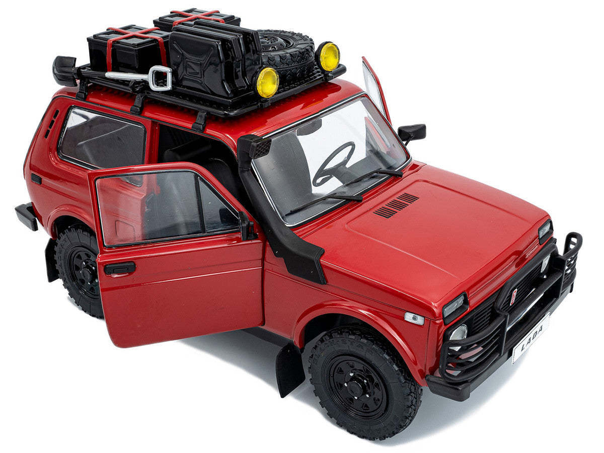 1980 Lada Niva Red with Roof Rack and Accessories 1/18 Diecast Model Car by Solido LuxuryLifeWay Online Store