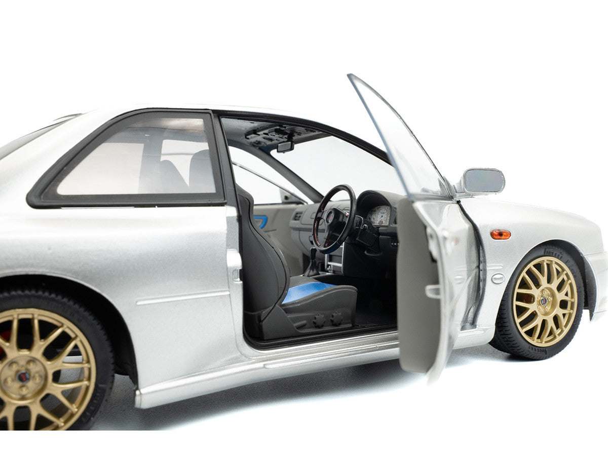 1998 Subaru Impreza 22B RHD (Right Hand Drive) Silver Metallic with Gold Wheels 1/18 Diecast Model Car by Solido LuxuryLifeWay Online Store