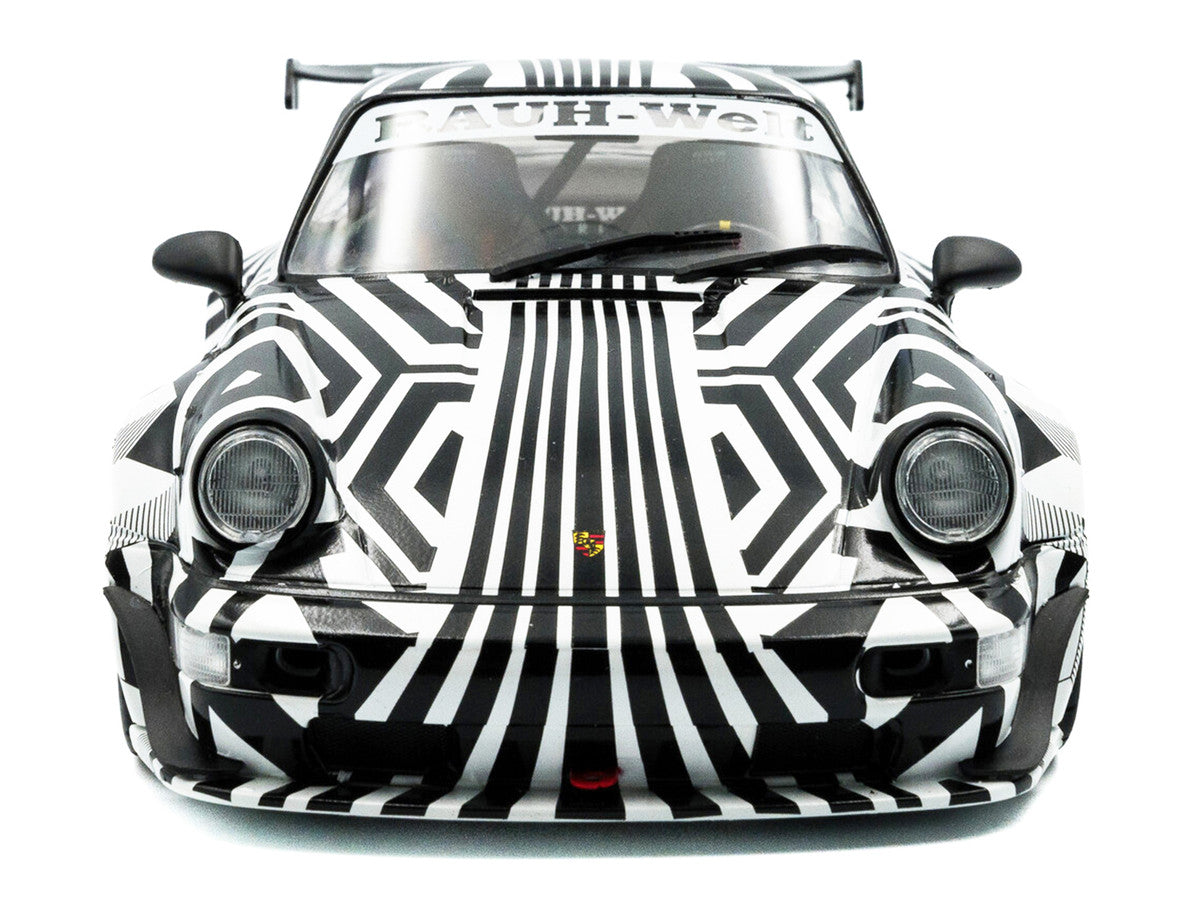 2022 RWB Bodykit #13 "The Zebra" Black and White Striped 1/18 Diecast Model Car by Solido LuxuryLifeWay Online Store