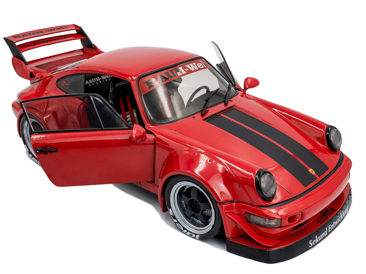 2024 RWB Bodykit "Taikano Kaishin" Red with Black Stripes 1/18 Diecast Model Car by Solido LuxuryLifeWay Online Store
