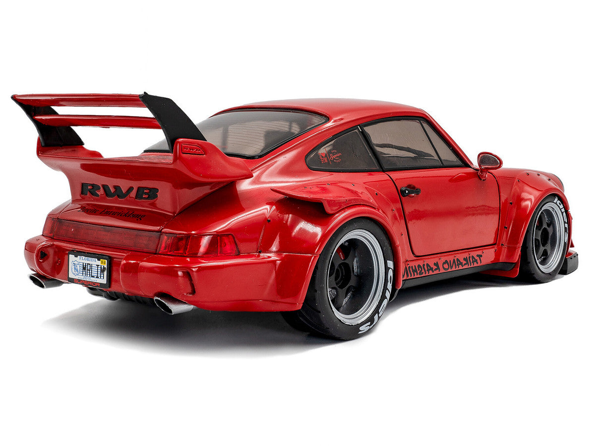 2024 RWB Bodykit "Taikano Kaishin" Red with Black Stripes 1/18 Diecast Model Car by Solido LuxuryLifeWay Online Store