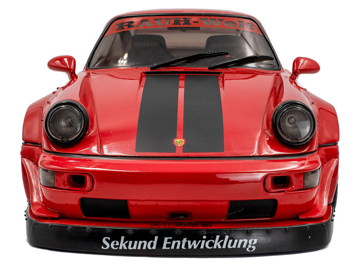 2024 RWB Bodykit "Taikano Kaishin" Red with Black Stripes 1/18 Diecast Model Car by Solido LuxuryLifeWay Online Store