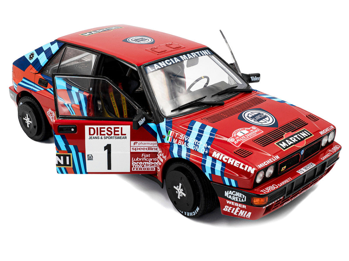 Lancia Delta HF Integrale #1 Miki Biasion - Tiziano Siviero Winner "Rally Sanremo" (1989) "Competition" Series 1/18 Diecast Model Car by Solido LuxuryLifeWay Online Store