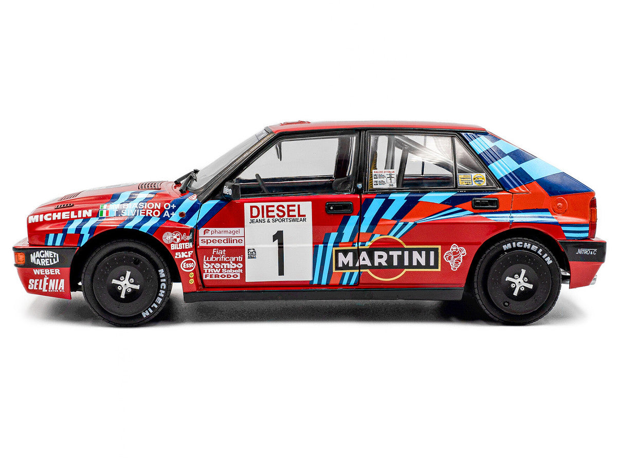 Lancia Delta HF Integrale #1 Miki Biasion - Tiziano Siviero Winner "Rally Sanremo" (1989) "Competition" Series 1/18 Diecast Model Car by Solido LuxuryLifeWay Online Store