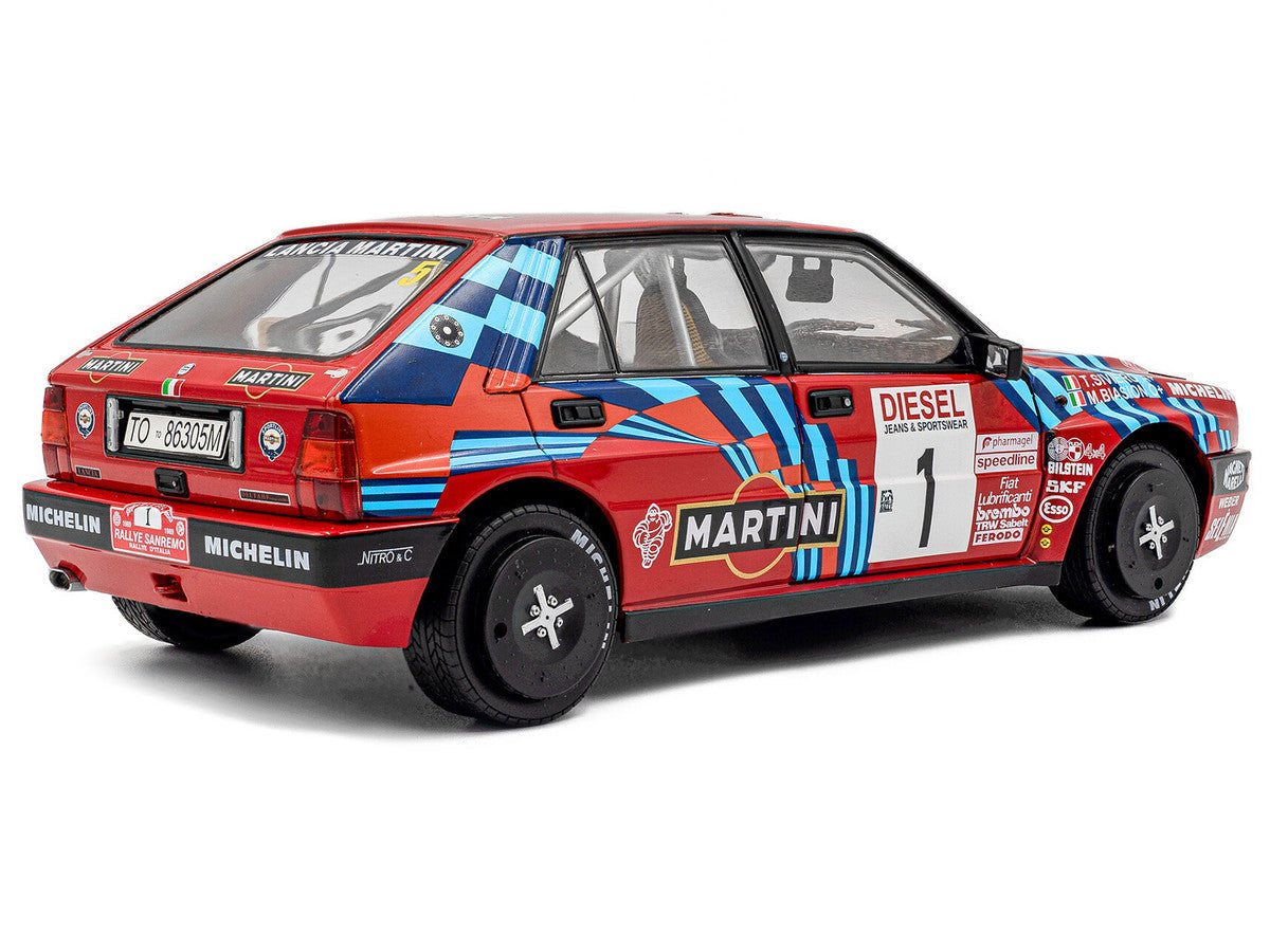 Lancia Delta HF Integrale #1 Miki Biasion - Tiziano Siviero Winner "Rally Sanremo" (1989) "Competition" Series 1/18 Diecast Model Car by Solido LuxuryLifeWay Online Store