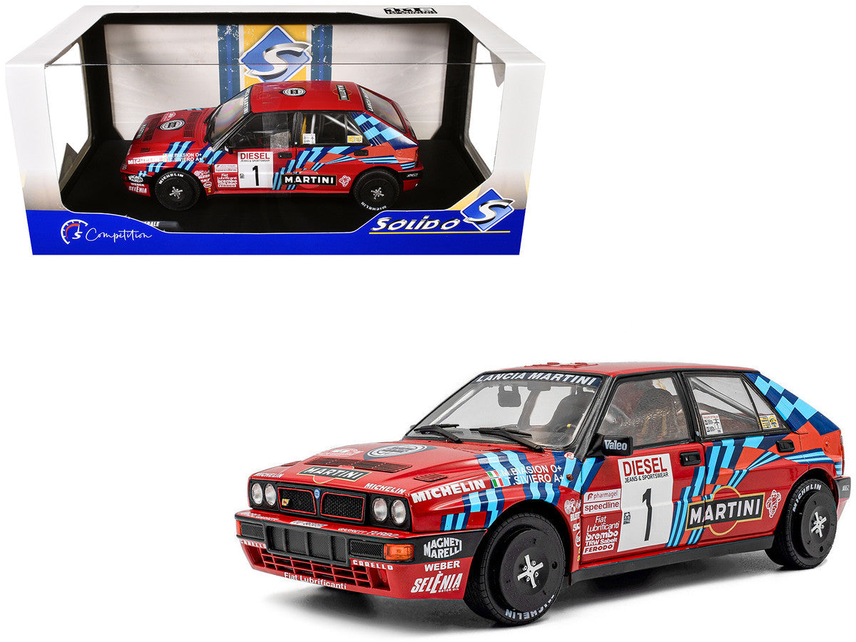 Lancia Delta HF Integrale #1 Miki Biasion - Tiziano Siviero Winner "Rally Sanremo" (1989) "Competition" Series 1/18 Diecast Model Car by Solido LuxuryLifeWay Online Store