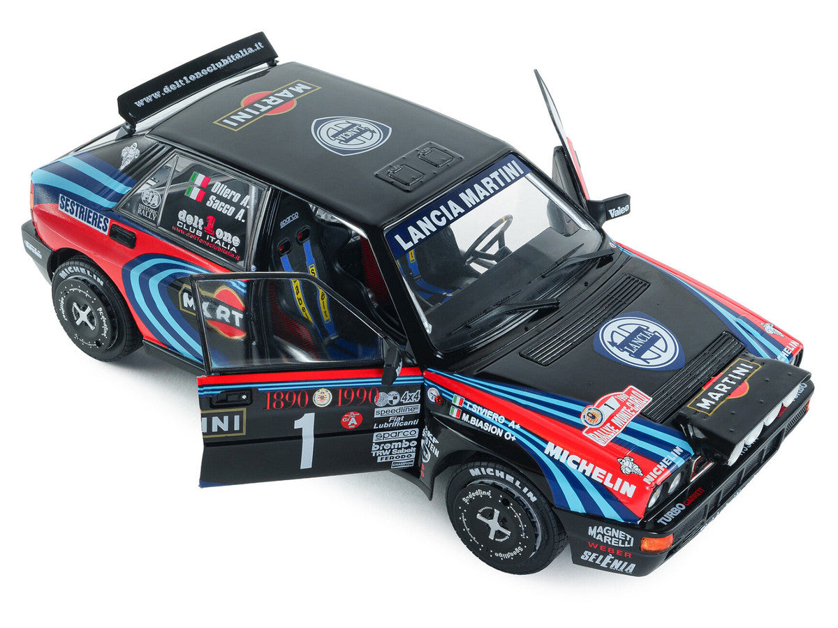 Lancia Delta HF Integrale #1 A. Sacco - A. Ollero "Miki Biasion Martini Racing Rallye Monte Carlo 1990 Tribute" FIA Historic Rally (2026) "Competition" Series 1/18 Diecast Model Car by Solido LuxuryLifeWay Online Store