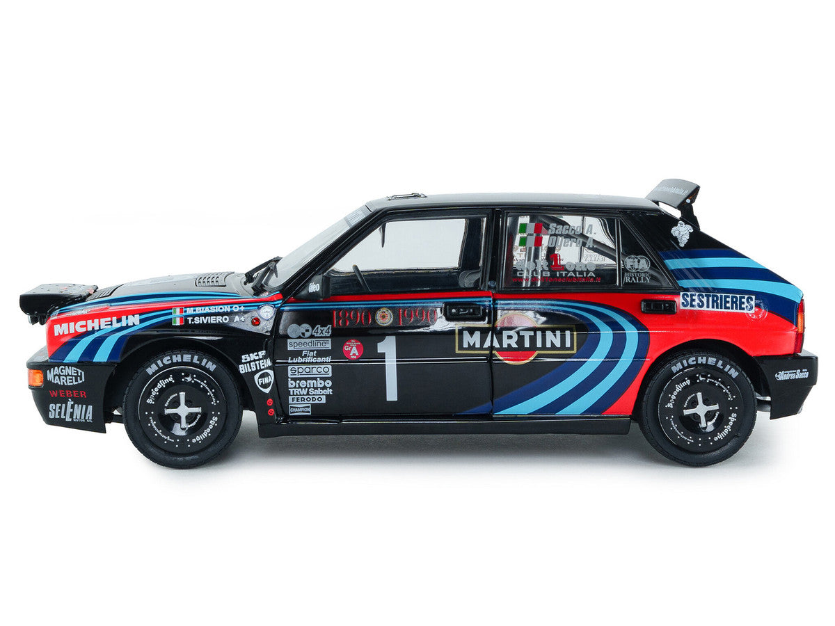 Lancia Delta HF Integrale #1 A. Sacco - A. Ollero "Miki Biasion Martini Racing Rallye Monte Carlo 1990 Tribute" FIA Historic Rally (2026) "Competition" Series 1/18 Diecast Model Car by Solido LuxuryLifeWay Online Store