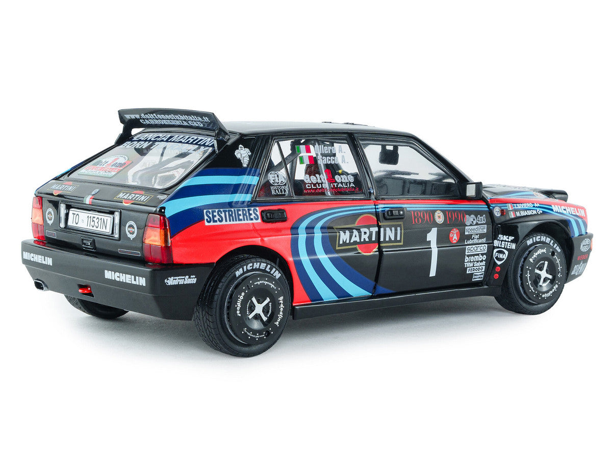 Lancia Delta HF Integrale #1 A. Sacco - A. Ollero "Miki Biasion Martini Racing Rallye Monte Carlo 1990 Tribute" FIA Historic Rally (2026) "Competition" Series 1/18 Diecast Model Car by Solido LuxuryLifeWay Online Store