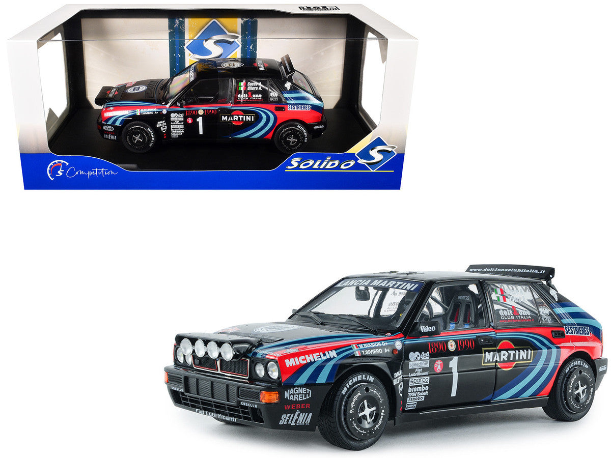 Lancia Delta HF Integrale #1 A. Sacco - A. Ollero "Miki Biasion Martini Racing Rallye Monte Carlo 1990 Tribute" FIA Historic Rally (2026) "Competition" Series 1/18 Diecast Model Car by Solido LuxuryLifeWay Online Store