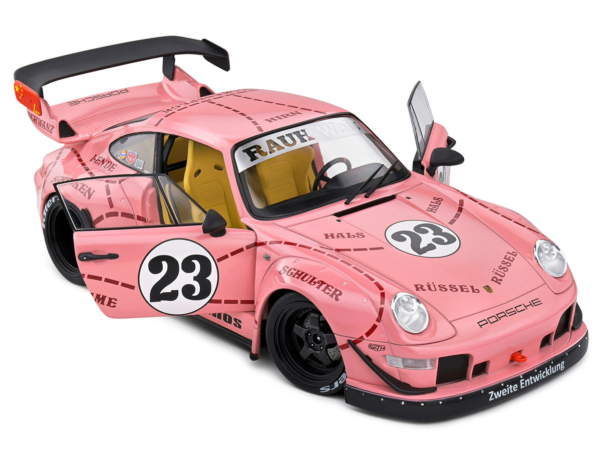 2020 RWB Bodykit #23 "Pink Pig" Pink with Graphics 1/18 Diecast Model Car by Solido LuxuryLifeWay Online Store