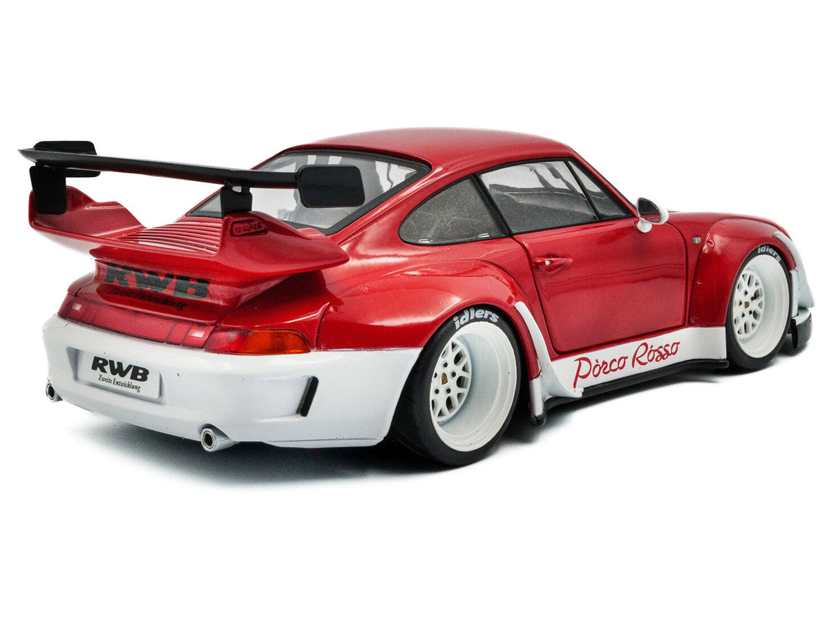 2020 RWB Bodykit "Porco Rosso" Red and White 1/18 Diecast Model Car by Solido LuxuryLifeWay Online Store
