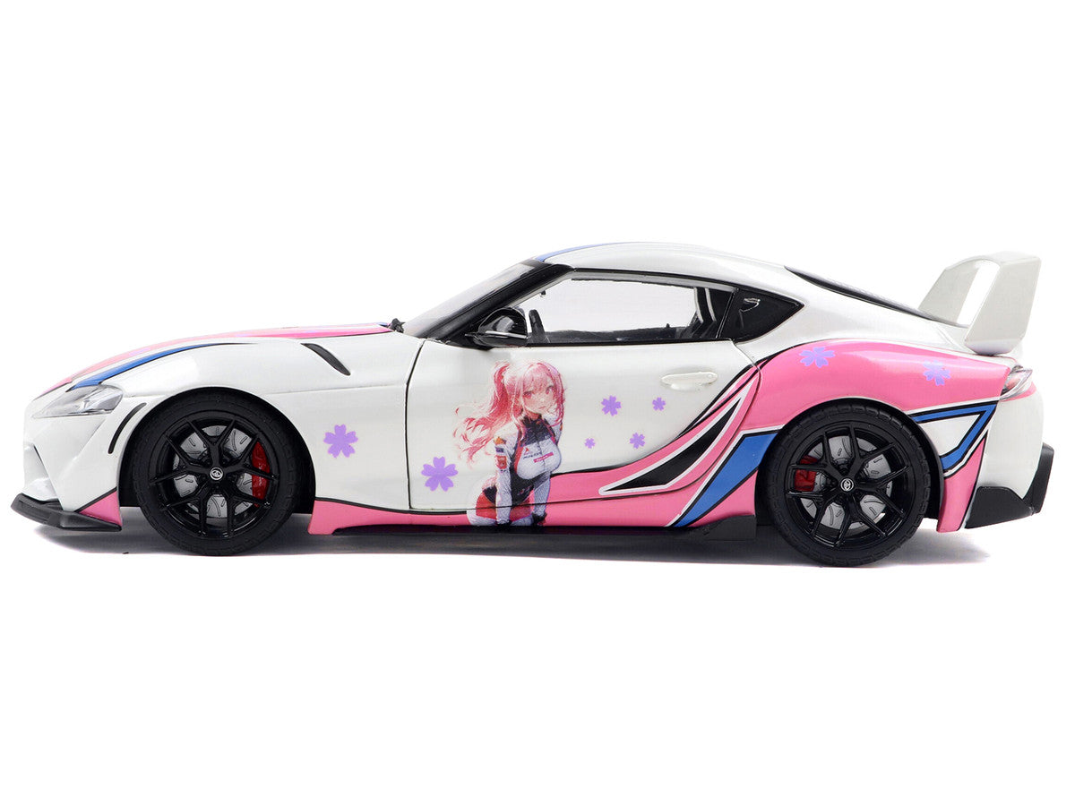 2024 Toyota GR Supra "Itasha" White with Graphics "StreetFighters" 1/18 Diecast Model Car by Solido LuxuryLifeWay Online Store