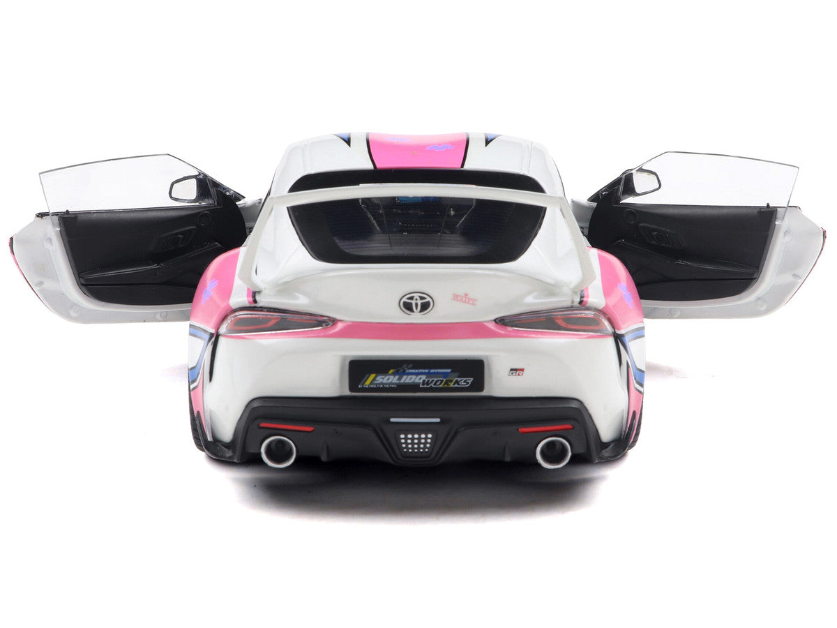 2024 Toyota GR Supra "Itasha" White with Graphics "StreetFighters" 1/18 Diecast Model Car by Solido LuxuryLifeWay Online Store